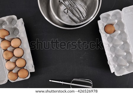 A studio photo of baking items