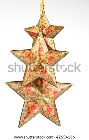 Three red colored and decorative stars