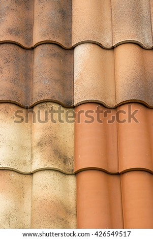 roof metal tile closeup background texture colored