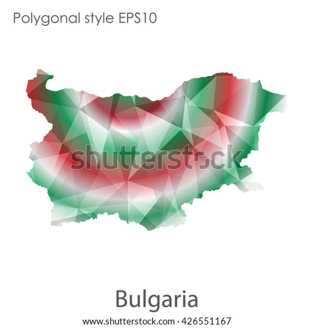 Bulgaria map in geometric polygonal style.Abstract gems triangle,modern design background.