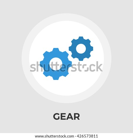 Gear Icon Vector. Flat icon isolated on the white background. Editable EPS file. Vector illustration.