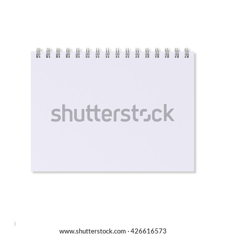 Blank notebook with ring binder, isolated on white background