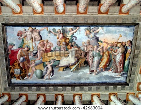Painted ceiling -Villa Deste, Tivoli, Italy