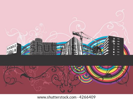 Illustration of urban buildings