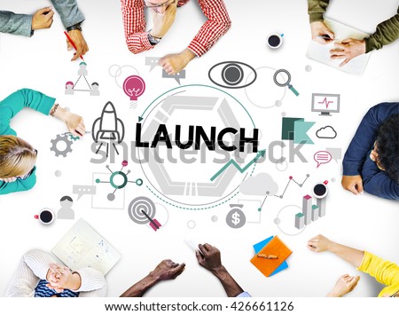 Launch Begin Introduce Kick Off New Business Concept Royalty-Free Stock Photo #426661126