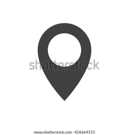 Pin icon vector. Location sign Isolated on white background. Navigation map, gps, direction, place, compass, contact, search concept. Flat style for graphic design, logo, Web, UI, mobile app, EPS10 Royalty-Free Stock Photo #426664555