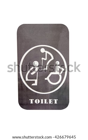 Toilet sign isolated on white background,Restroom sign


