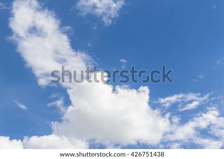 Light in the clouds on blue sky, clouds move on sky background, beautiful clouds appearance,