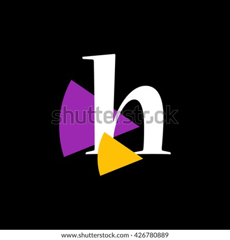 H Logo.. Vector Graphic Business Branding Letter Element Illustration with Colorful Triangles. Dark Background