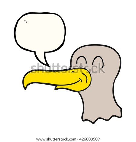 freehand drawn speech bubble cartoon seagull