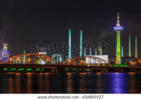 View of pohangcity river at beautiful light of lndustrial at South Korea