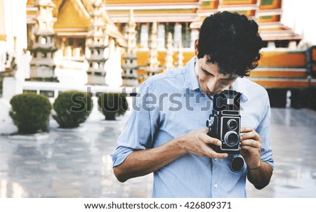 Photographer Traveler Capture Portrait Concept