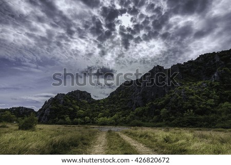 walkway to the mountain of Panburi,thailand