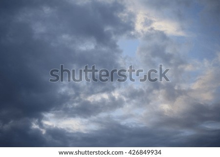 Gray cloudy sky background at sunset