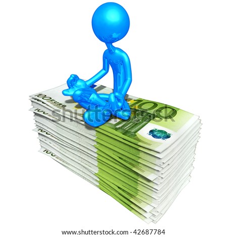3D Character With Money