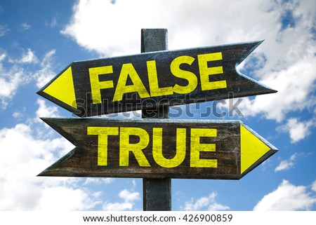 False - True crossroad isolated on white background