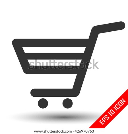 Cart for shopping. Cart simple logo. Cart icon isolated on a white background. Vector illustration.