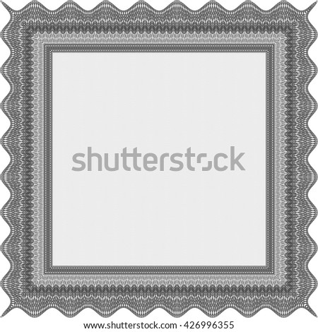 Diploma template or certificate template. Vector pattern that is used in money and certificate. With quality background. Beauty design. Grey color.
