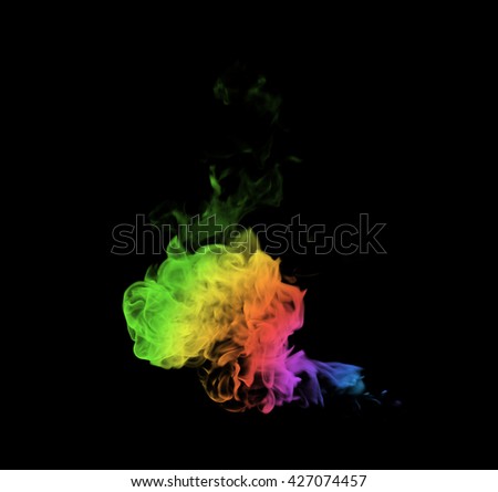Abstract colorful smoke on black background