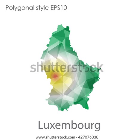Luxembourg map in geometric polygonal style.Abstract gems triangle,modern design background.