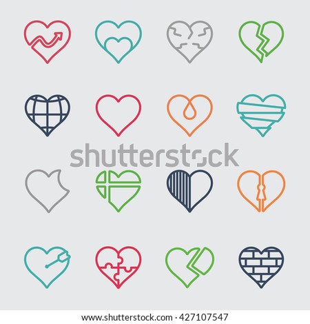 Heart color line icon