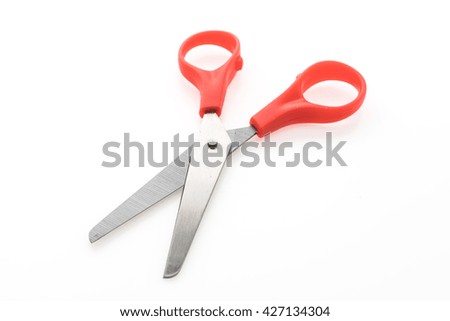 Plastic Colorful scissor isolated on white background