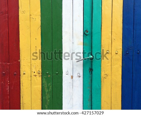Colored wood entrance door