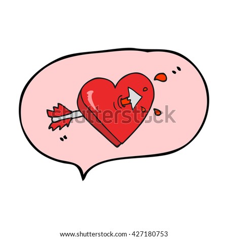 freehand drawn speech bubble cartoon arrow through heart freehand drawn speech bubble cartoon