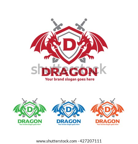Dragons Shield with Swords Logo
