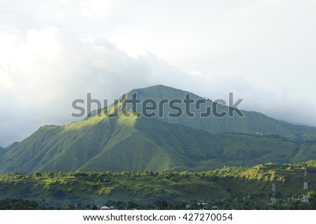 A view of Mount Rinjani, an active Volcano in Lombok, Indonesia.