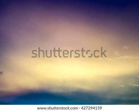 Fantastic abstract blue color of twilight white cloud and sky