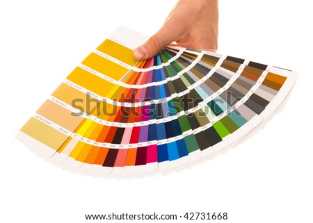 Colour card on isolated background. Shot in studio.