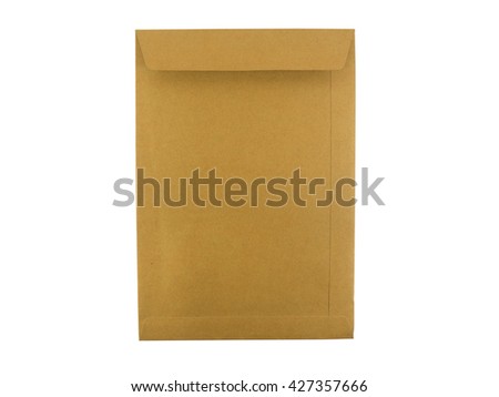 brown envelope with isolate white background
