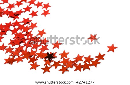 Red  Christmas Star with copy space for your text on a white background