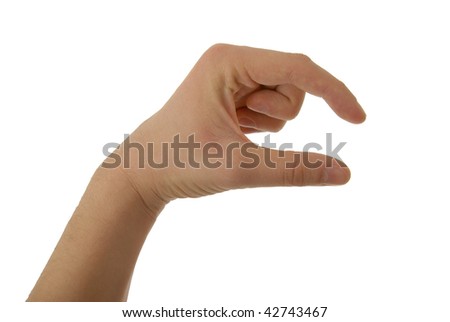 a photo of isolated hand with clipping path