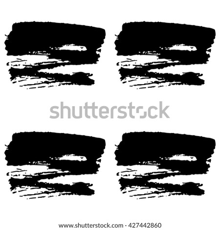 Hand drawn brush ink grunge black and white seamless textures. Artwork with abstract background. Vector illustration for your design