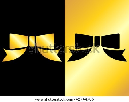 Gold And Black Bow.vector illustration