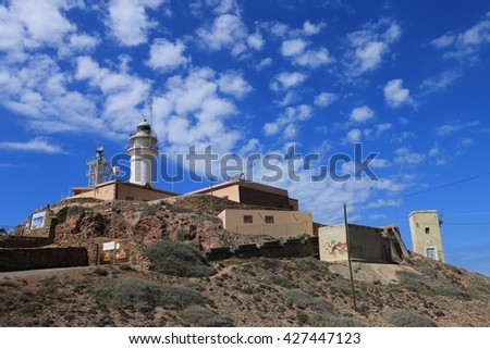 Lighthouse of Cabo de Gata-Nijar's natural reserve, Andalusia, Spain 
