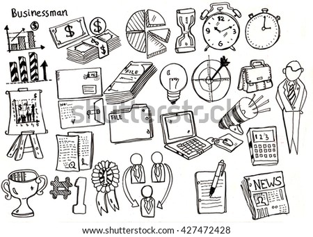 set of business doodle, sketch