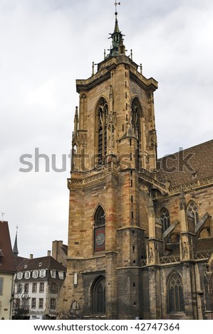 Gothic Saint Martin Collegiate church in Colmar