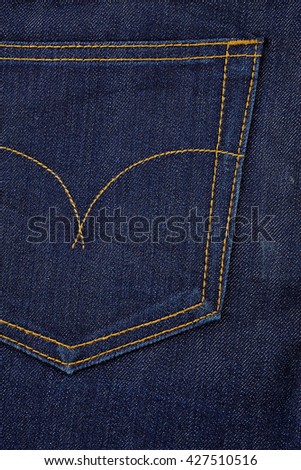 Seam Jean ,Jeans texture with seam ,close up, detail
