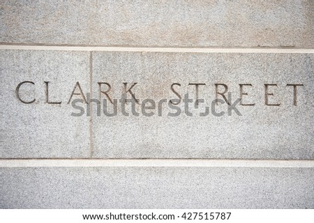 Clark Street Name on Wall