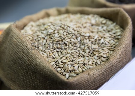 Sack of sunflower seeds