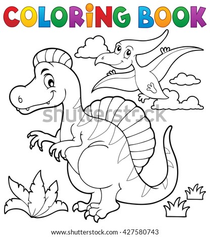Coloring book dinosaur theme 2 - eps10 vector illustration.