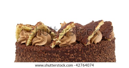 Fancy cake dessert with chocolate and cream