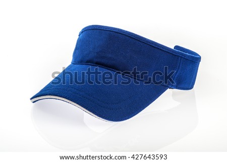 Adult golf blue visor on white background Royalty-Free Stock Photo #427643593