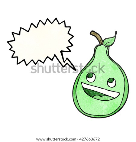 freehand drawn texture speech bubble cartoon pear