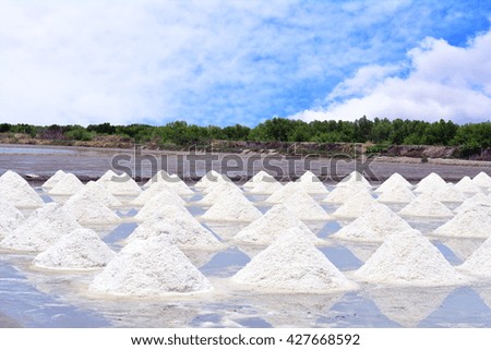Naklua or salt farm on blue sky background
