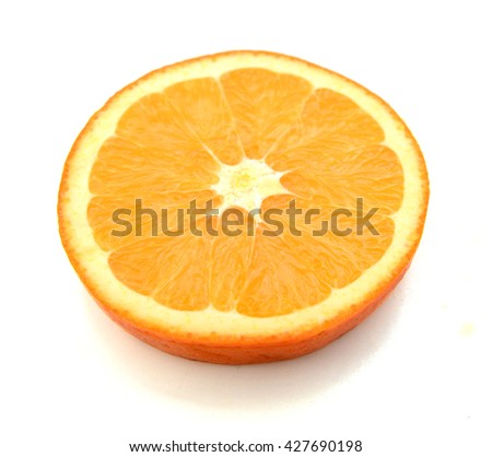 Slices of Orange Isolated on White Background 