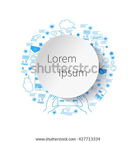 Unique vector concept with different digital marketing elements. Clean and easy to edit. Unique illustration for t-shirts, banners, flyers and other types of business design.